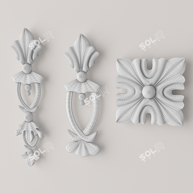 Elegant Ornamental Molding 3D model image 2