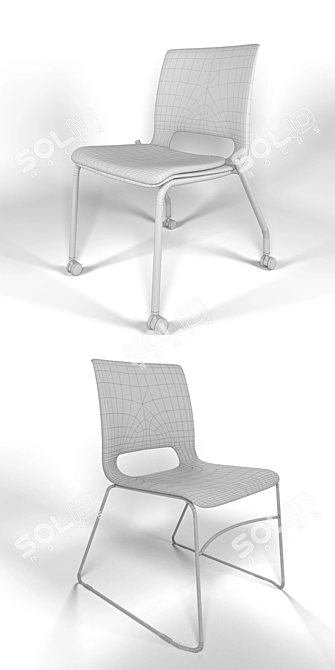 HON Motivate Stack Chairs: Vibrant Colors, Stacking Convenience 3D model image 3