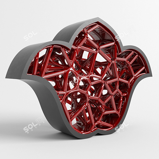 Voronoi 3D Tulip Sculpture 3D model image 1