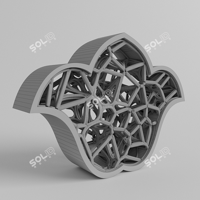 Voronoi 3D Tulip Sculpture 3D model image 3