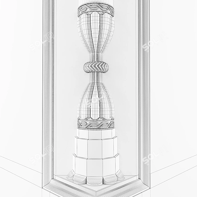 Ottoman-inspired Column Kum Saatleri 3D model image 2