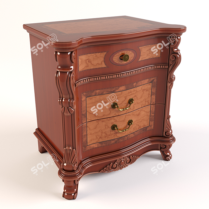 Elegant Carvelli Bellagio Bedside Table 3D model image 1