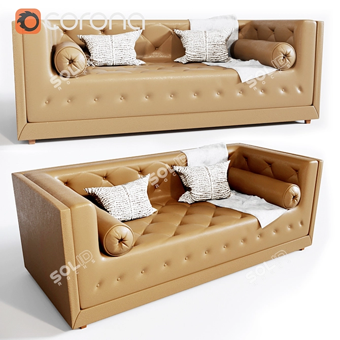 ComfortMax Double Sofa 3D model image 1