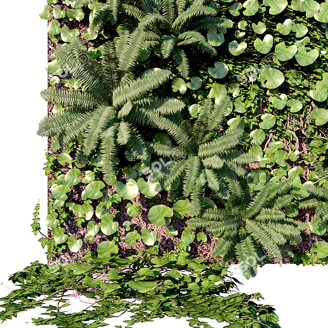 Vertical Garden Wall Panel Decoration 3D model image 1