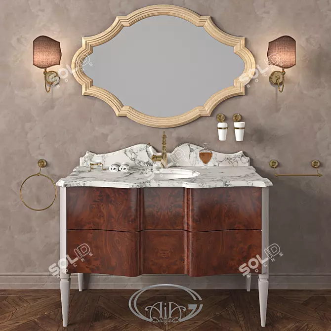 Gaia Mobili: Nouveau 2 Bathroom Collection 3D model image 1