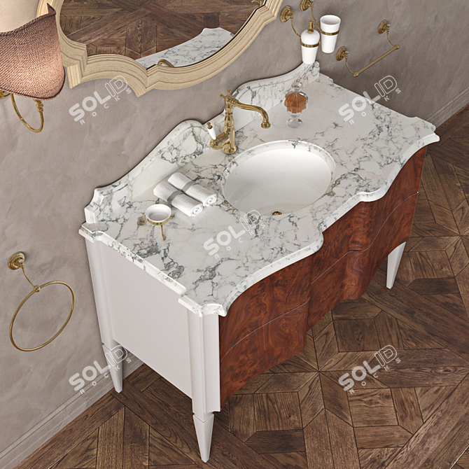 Gaia Mobili: Nouveau 2 Bathroom Collection 3D model image 2