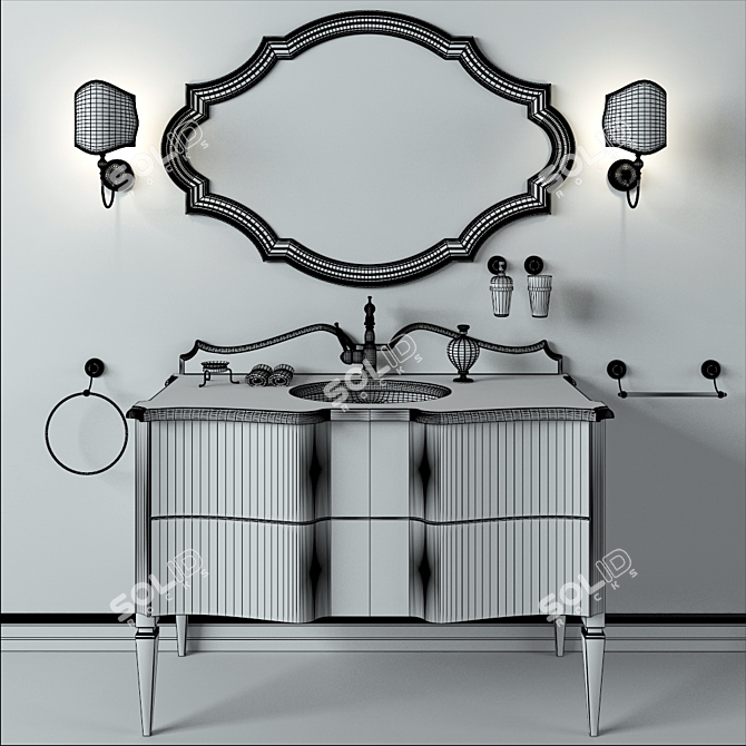 Gaia Mobili: Nouveau 2 Bathroom Collection 3D model image 3