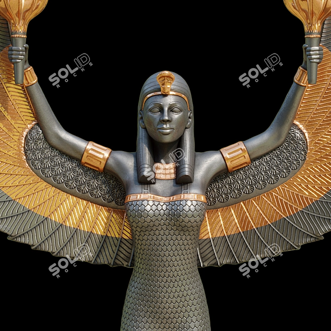 Isis Candlestick: Goddess of Motherhood 3D model image 2