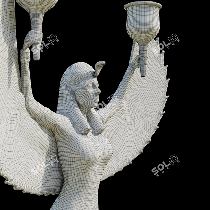 Isis Candlestick: Goddess of Motherhood 3D model image 3