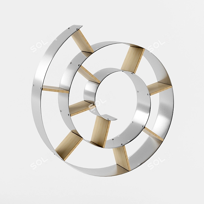 Sleek Silver Snail Shelf 3D model image 1