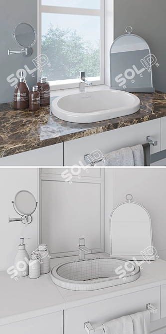 Luxury Bathroom Set: Villeroy & Boch, Fantini, Eichholtz 3D model image 3