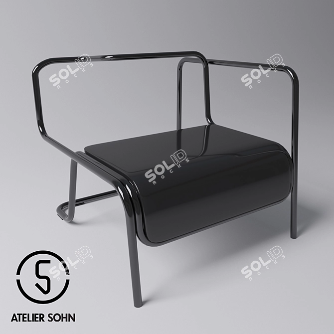 Sleek Convertible Armchair 3D model image 1