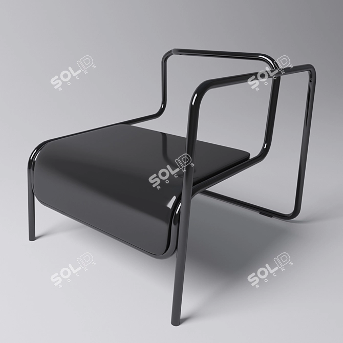 Sleek Convertible Armchair 3D model image 2