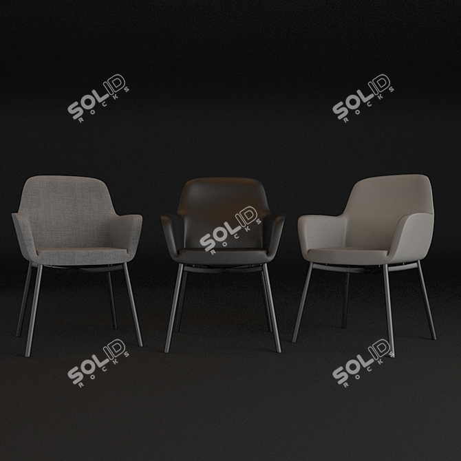 Elegant Flavin Chair & Vandyck Table 3D model image 2