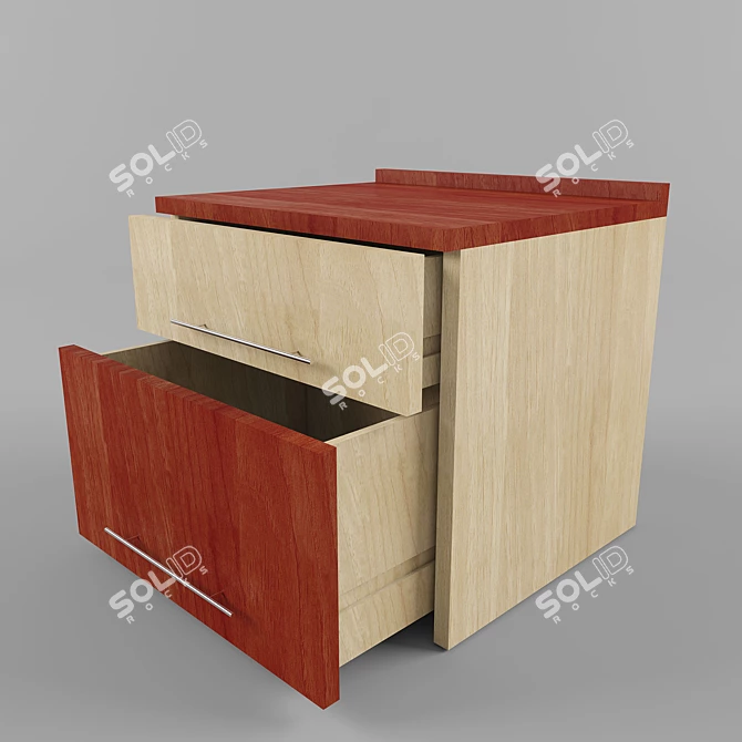 Moderno Bedside Cabinet 3D model image 1
