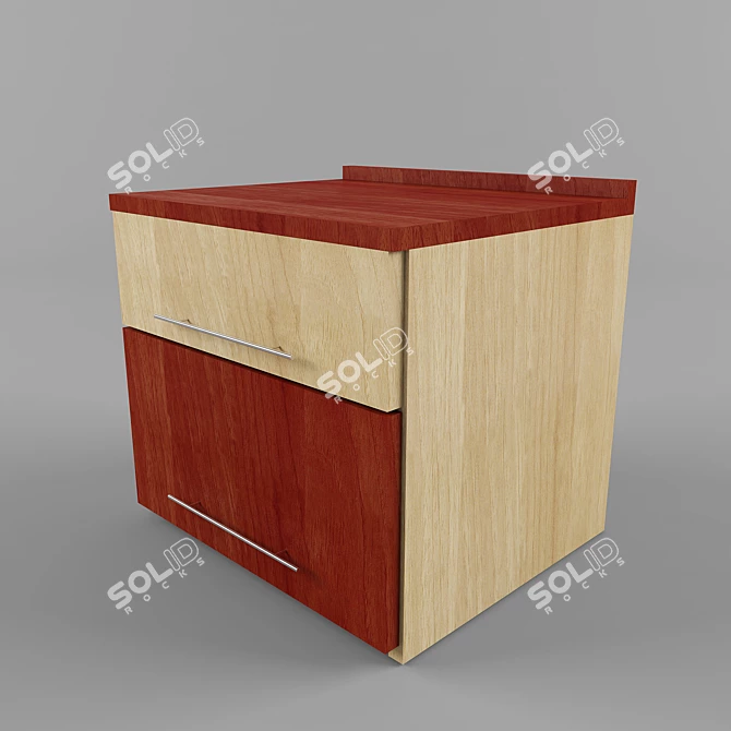 Moderno Bedside Cabinet 3D model image 2
