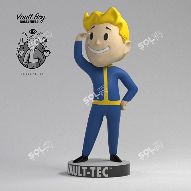 Perception VaultBoy Bobblehead - Fallout Game Collectible 3D model image 1