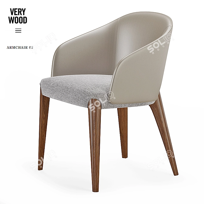 Elegant Bellevue Armchair by VeryWood 3D model image 1