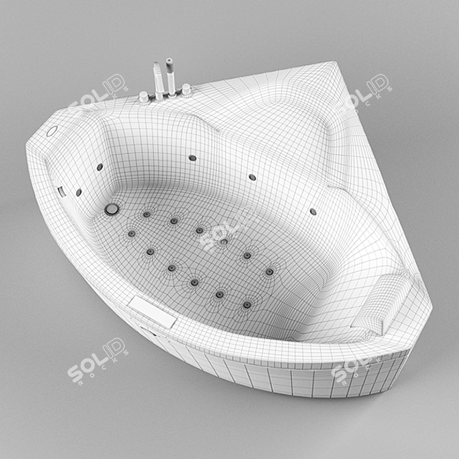 Compact Corner Jacuzzi UMA DUO 3D model image 3