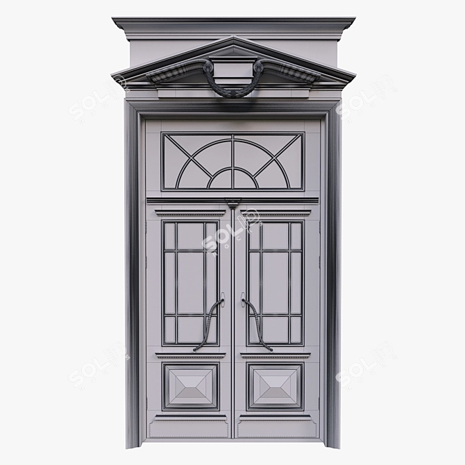 Classic Swing Door for High Openings 3D model image 2