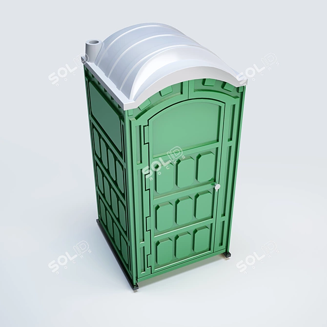 Sleek Streetline Plastic Toilet 3D model image 2