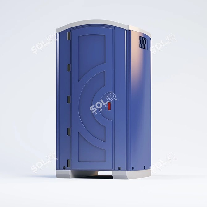 Modern Plastic Toilet Cubicle 3D model image 1