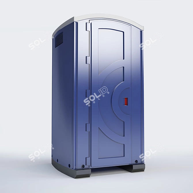Modern Plastic Toilet Cubicle 3D model image 2
