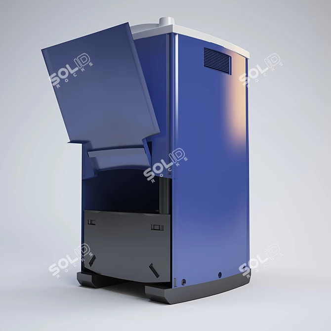 Modern Plastic Toilet Cubicle 3D model image 3