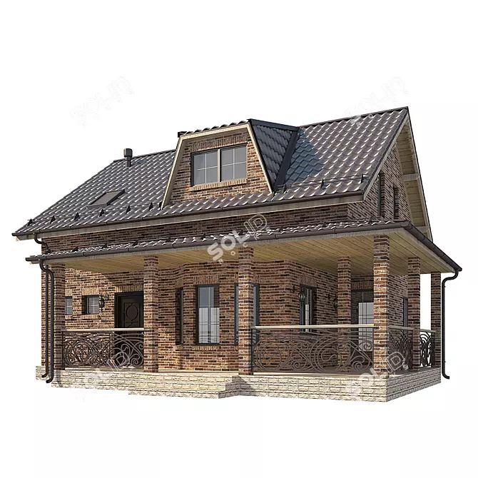 Handcrafted Nelissen Dali Brick Country House 3D model image 1