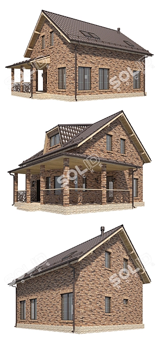 Handcrafted Nelissen Dali Brick Country House 3D model image 2