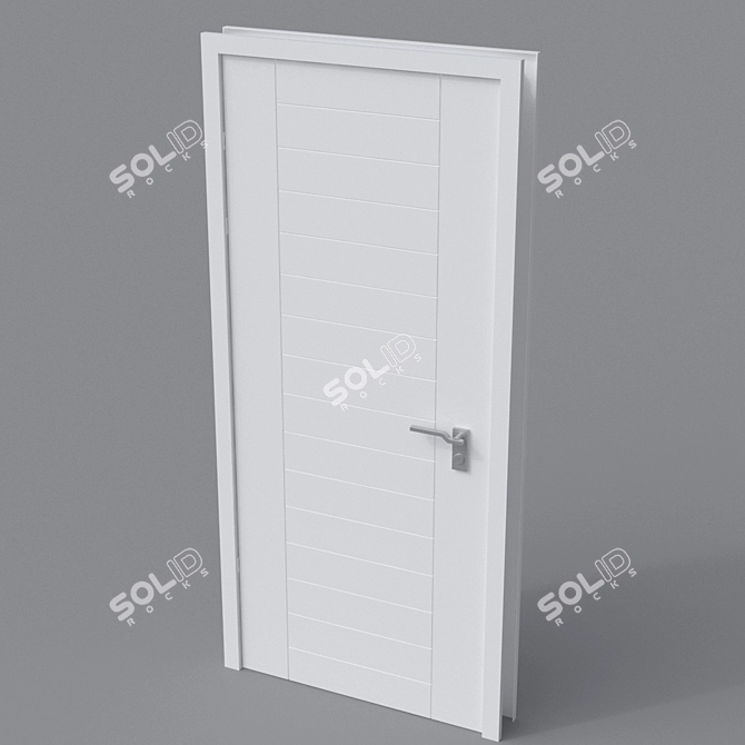 Modern White 3D Door 3D model image 1