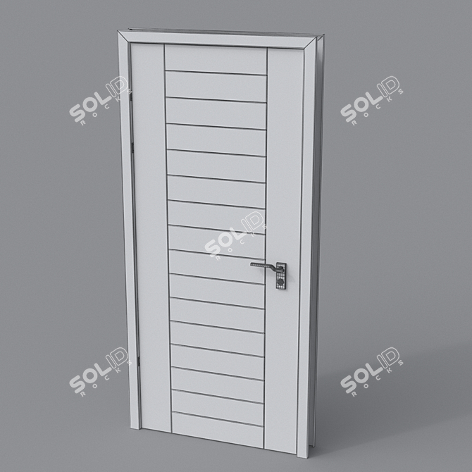 Modern White 3D Door 3D model image 2