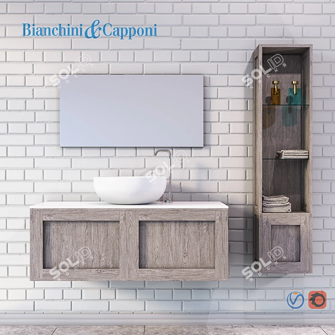 B&C Urban Chic Bathroom Furniture Set 3D model image 1