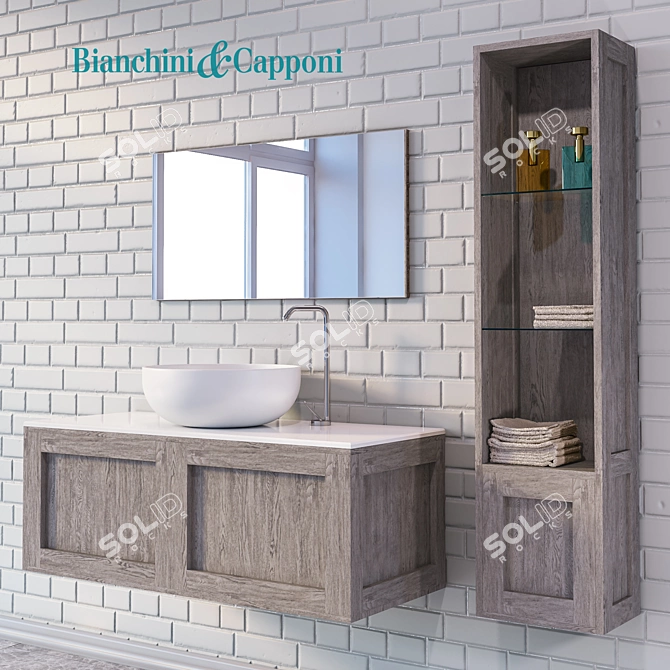 B&C Urban Chic Bathroom Furniture Set 3D model image 2