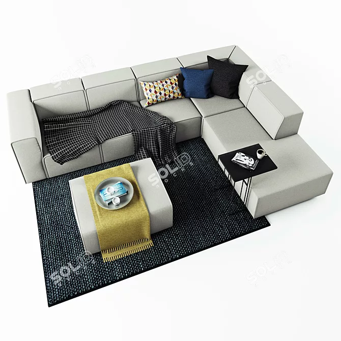 BoConcept Carmo Modular Sofa and Decor Set 3D model image 1