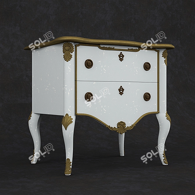 Elegant French 2-Drawer Chest by Hooker 3D model image 1