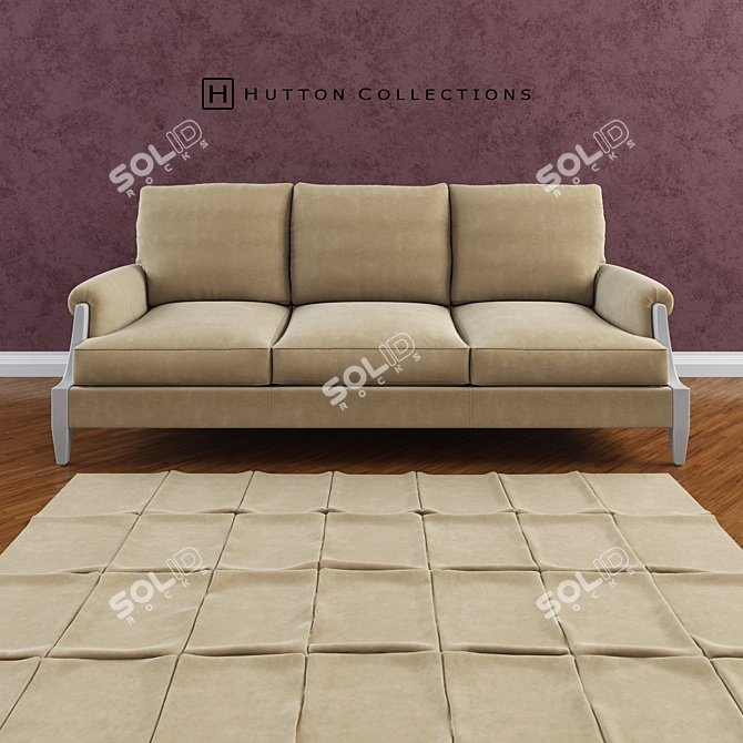 Hutton Dormand Collection: 3-Seat Sofa & Club Chair Set 3D model image 2