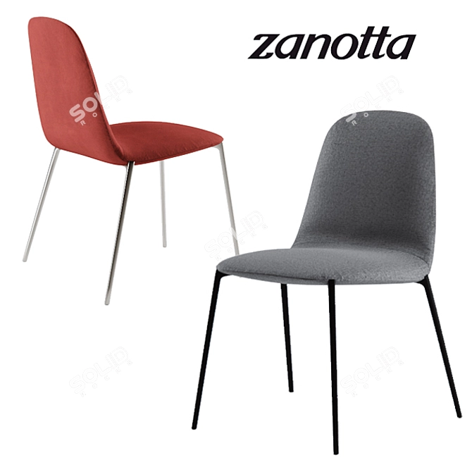 Elegant Zanotta Ella Chair 3D model image 1