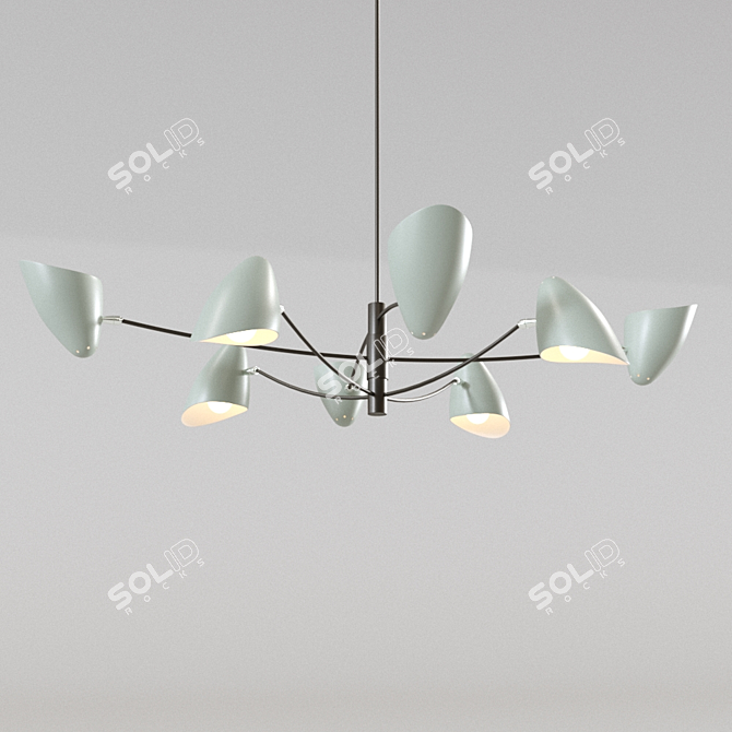 Sleek Aluminum Bullet Chandelier 3D model image 1