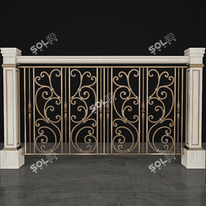 Title: Elegant Railing Set 3D model image 1