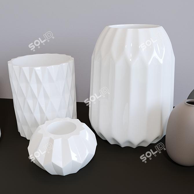 Sleek H&M Vases 3D model image 2