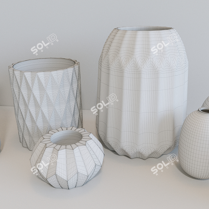 Sleek H&M Vases 3D model image 3