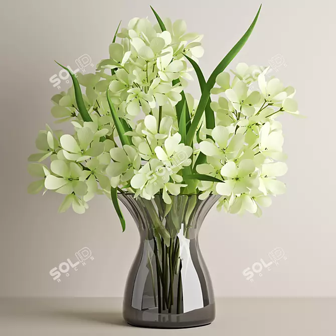 Exquisite Geranium Flower Bouquet 3D model image 1