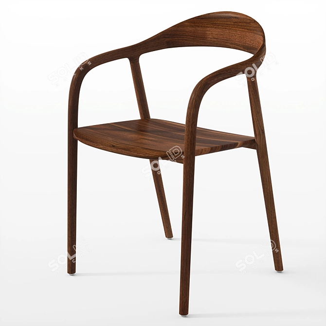 Neva Chair: Authentic American Walnut Texture 3D model image 1