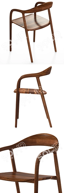 Neva Chair: Authentic American Walnut Texture 3D model image 2