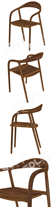 Neva Chair: Authentic American Walnut Texture 3D model image 3