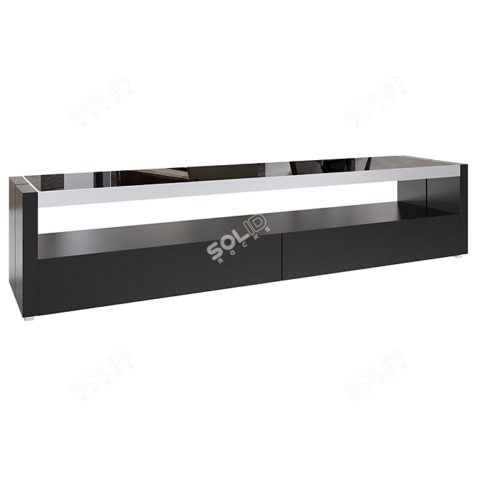 Modern Italian TV Table in Venge Finish 3D model image 1