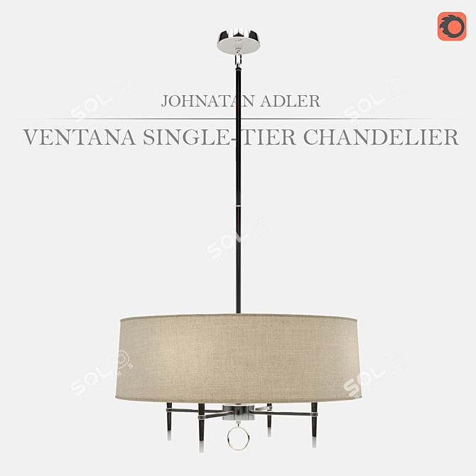 Elegant Ventana Chandelier by Adler 3D model image 1