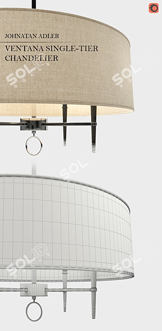 Elegant Ventana Chandelier by Adler 3D model image 2