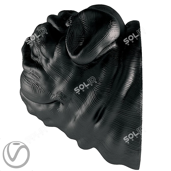 Adorable Pug Head Sculpture 3D model image 3